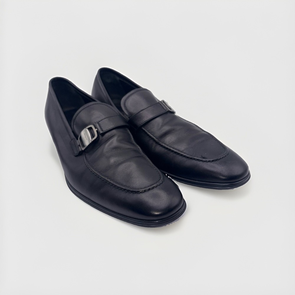 Salvatore Ferragamo Rain Lux Black Loafers Men's Size 9 Slip On Loafers Designer